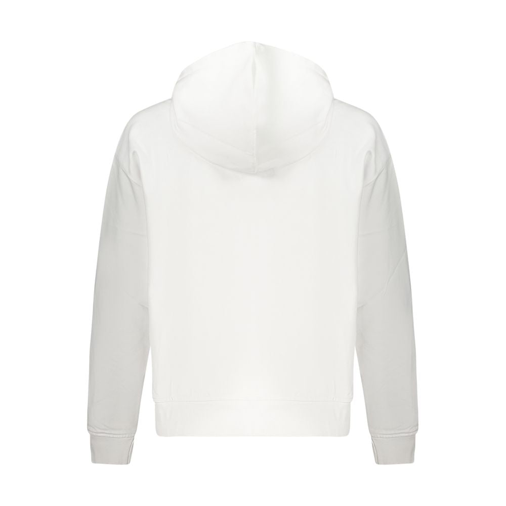 Sweatshirt blanche en coton pour femmes de la marque Calvin Klein, coupe décontractée et logo discret sur la poitrine.