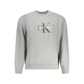 Sweatshirt pour homme Calvin Klein gris en coton, vue de face, détails du col et du logo discret.