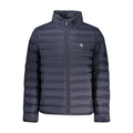 Veste pour homme Calvin Klein Blu Poliammide, style moderne, fermeture éclair et col montant, vue de face.