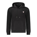 Sweat à capuche noir pour homme Guess Jeans en coton, coupe slim, vêtement décontracté et confortable.