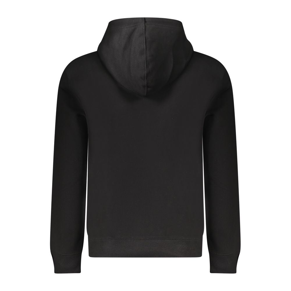 Sweat à capuche noir pour homme Guess Jeans en coton, coupe slim, vêtement décontracté et tendance.