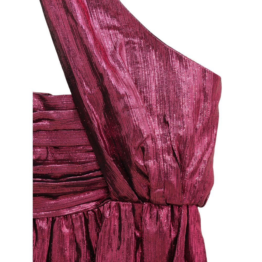 Robe courte en viscose fuchsia de Saint Laurent, élégante et fluide, avec coupe moderne et détails raffinés.