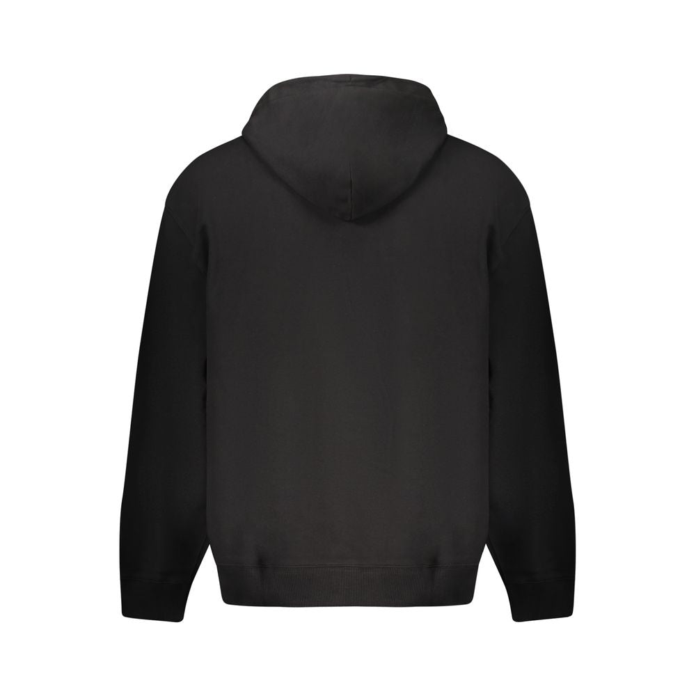 Sweat à capuche pour homme Calvin Klein en coton noir, avec logo discret sur la poitrine, vue de face.
