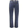 Jeans homme Guess Jeans en coton bleu, coupe classique, détails de couture, porté sur un mannequin.