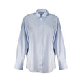 Chemise pour femmes Guess Jeans en coton bleu azur, style décontracté avec col et manches longues, idéale pour un look casual.