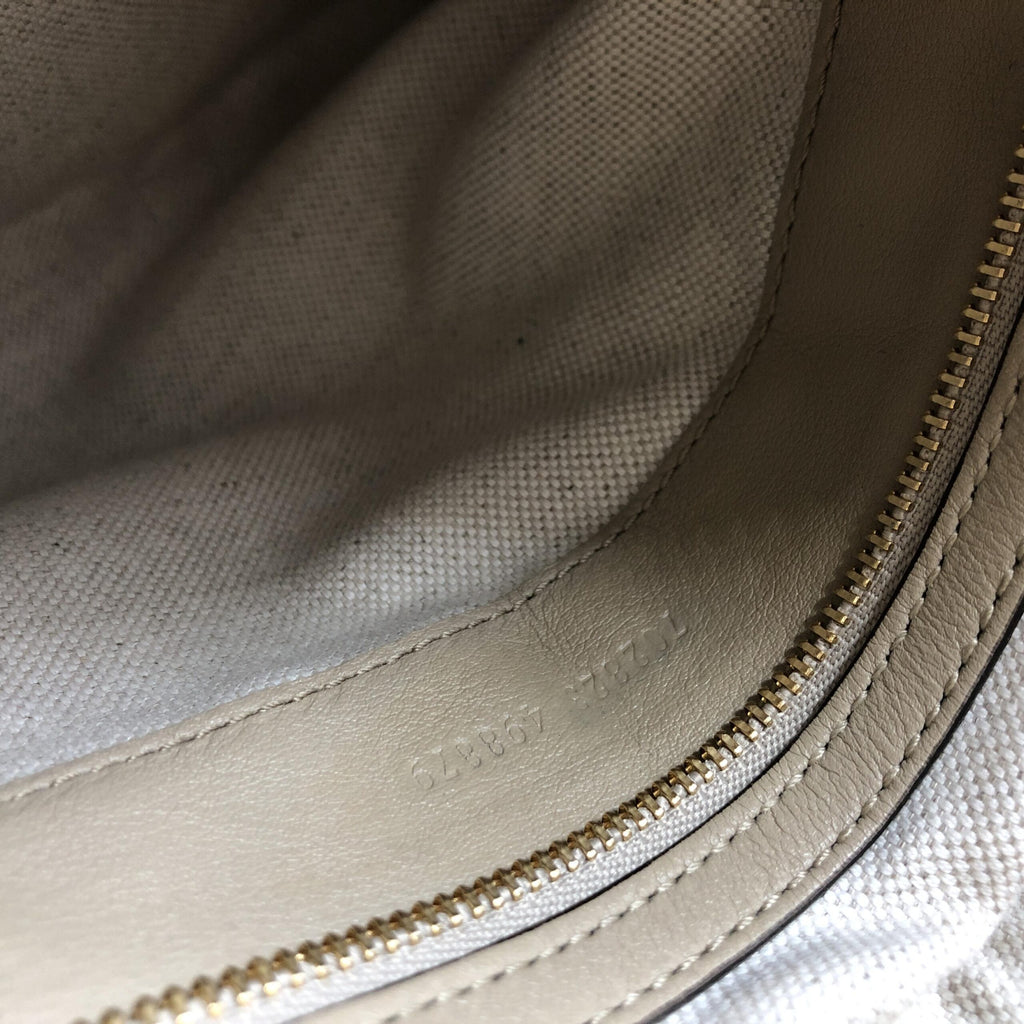 Sac à bandoulière Gucci Aria en cuir de veau beige avec bande Web large, élégant et spacieux pour femme.