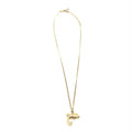 Christian Dior Dolphin Motif Rhinestone Gold Plated Necklace