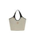 Versace Schultertasche aus beigefarbener Baumwolle