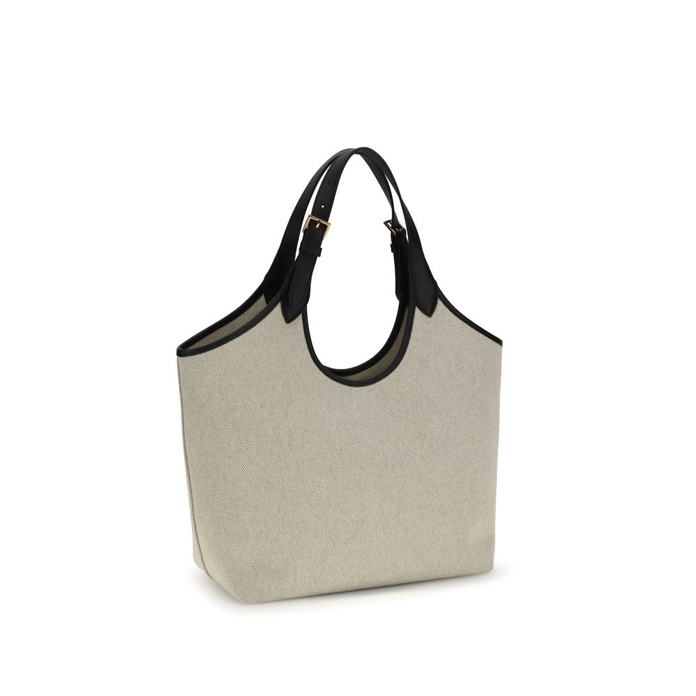 Versace Schultertasche aus beigefarbener Baumwolle