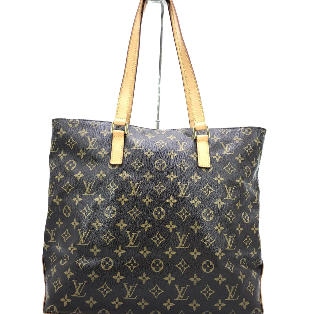 Sac cabas Louis Vuitton Monogram Mezzo, grand sac à main en toile monogramme avec poignées en cuir naturel.