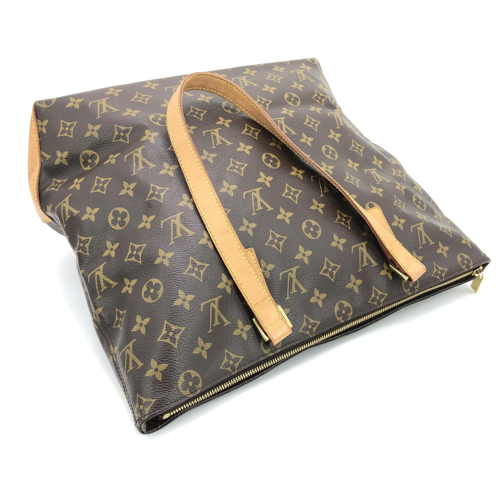 Sac cabas Louis Vuitton Monogram Mezzo, grand sac à main en toile monogramme avec poignées en cuir, vue de face.
