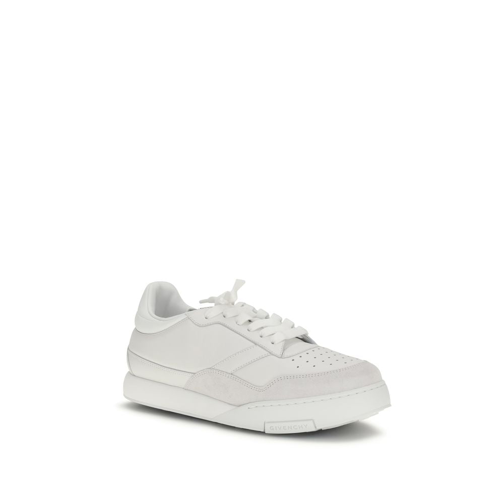Chaussures basses en cuir de veau blanc Givenchy Bos Taurus, sneakers élégantes pour homme.