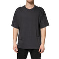 T-shirt à manches courtes en coton gris foncé de Dolce & Gabbana, col rond, style décontracté.