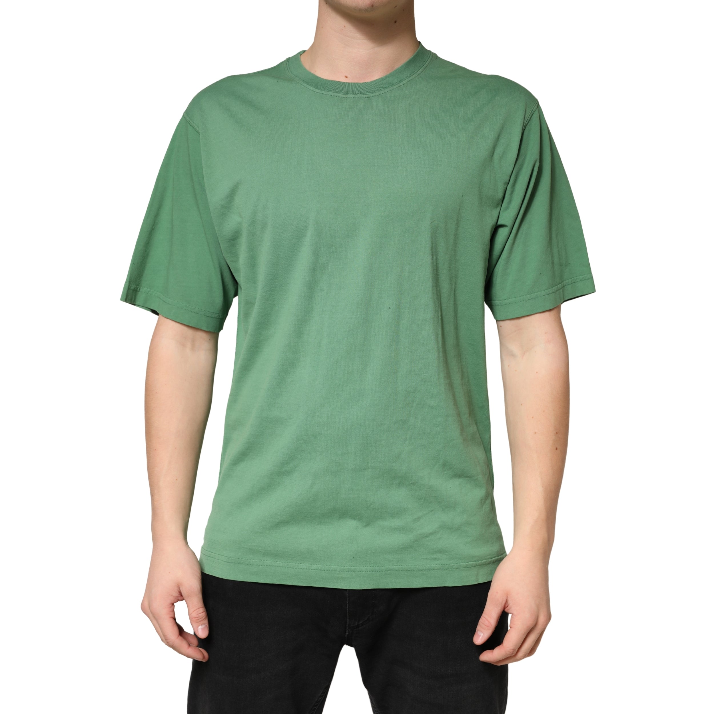 T-shirt Dolce & Gabbana LightGreen en coton à col rond et manches courtes, vue de face.