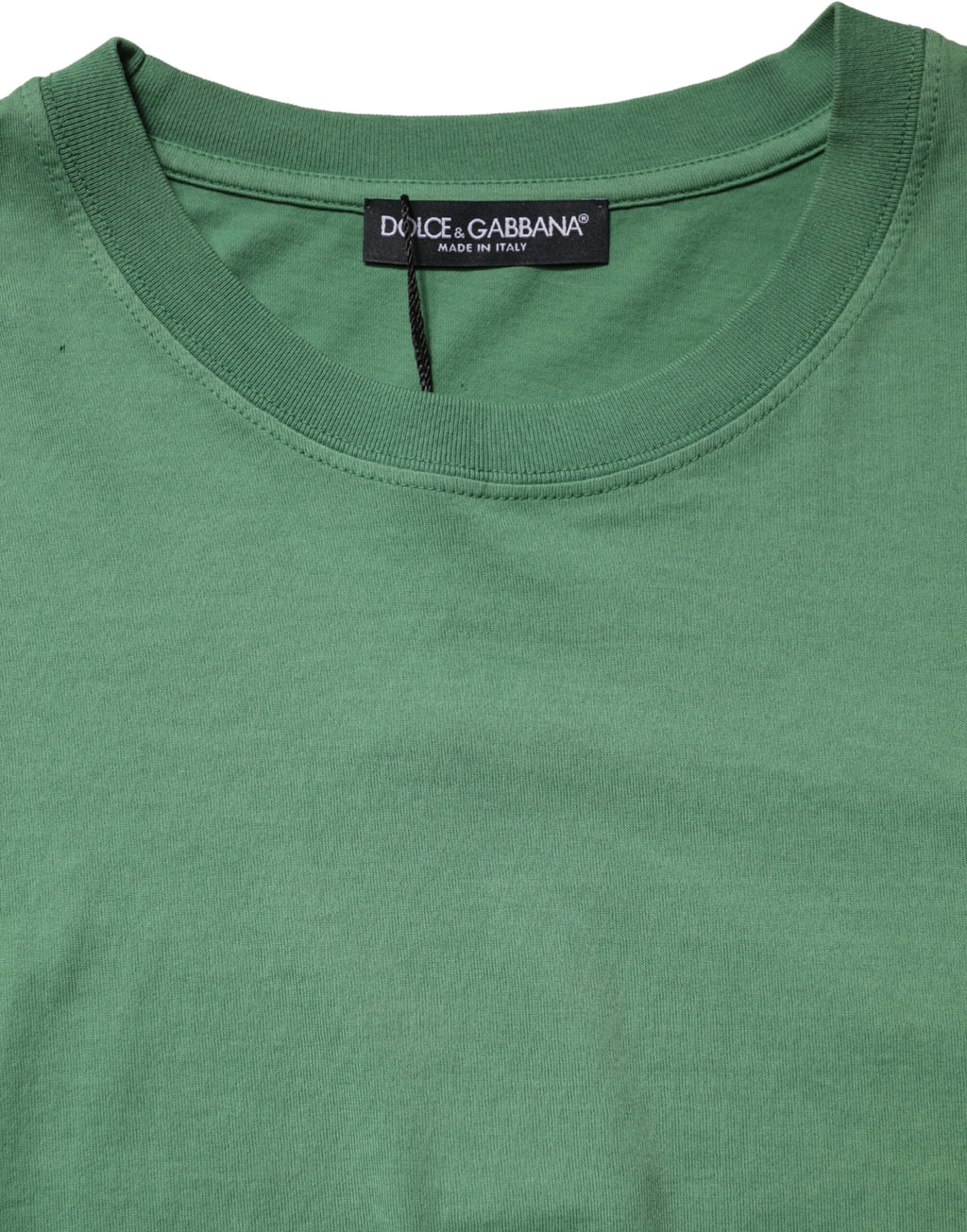 T-shirt en coton à col rond à manches courtes Dolce & Gabbana LightGreen, style décontracté et élégant