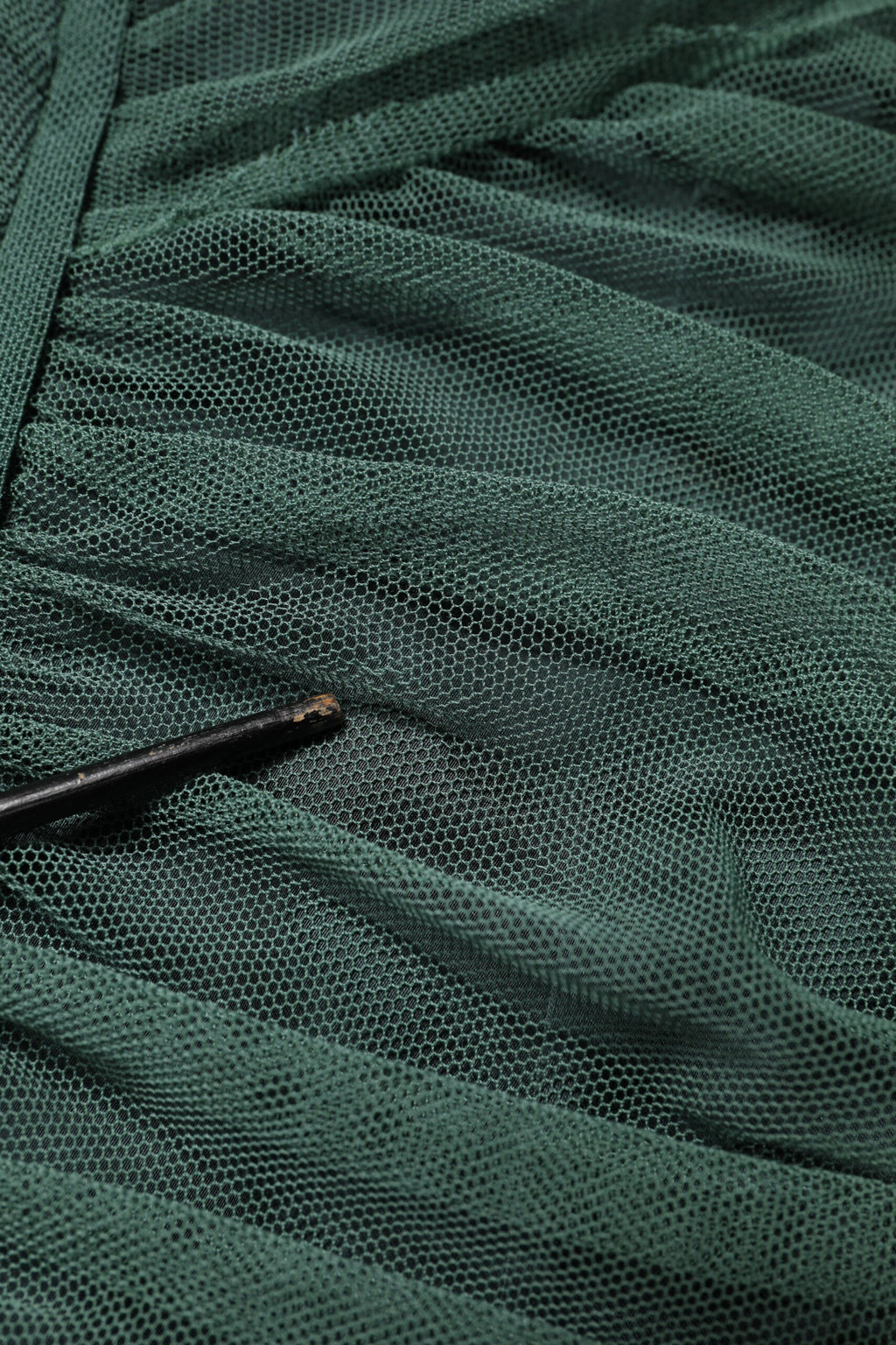 Robe midi en mesh transparent verte Dolce & Gabbana avec manches froncées et effet ruched.
