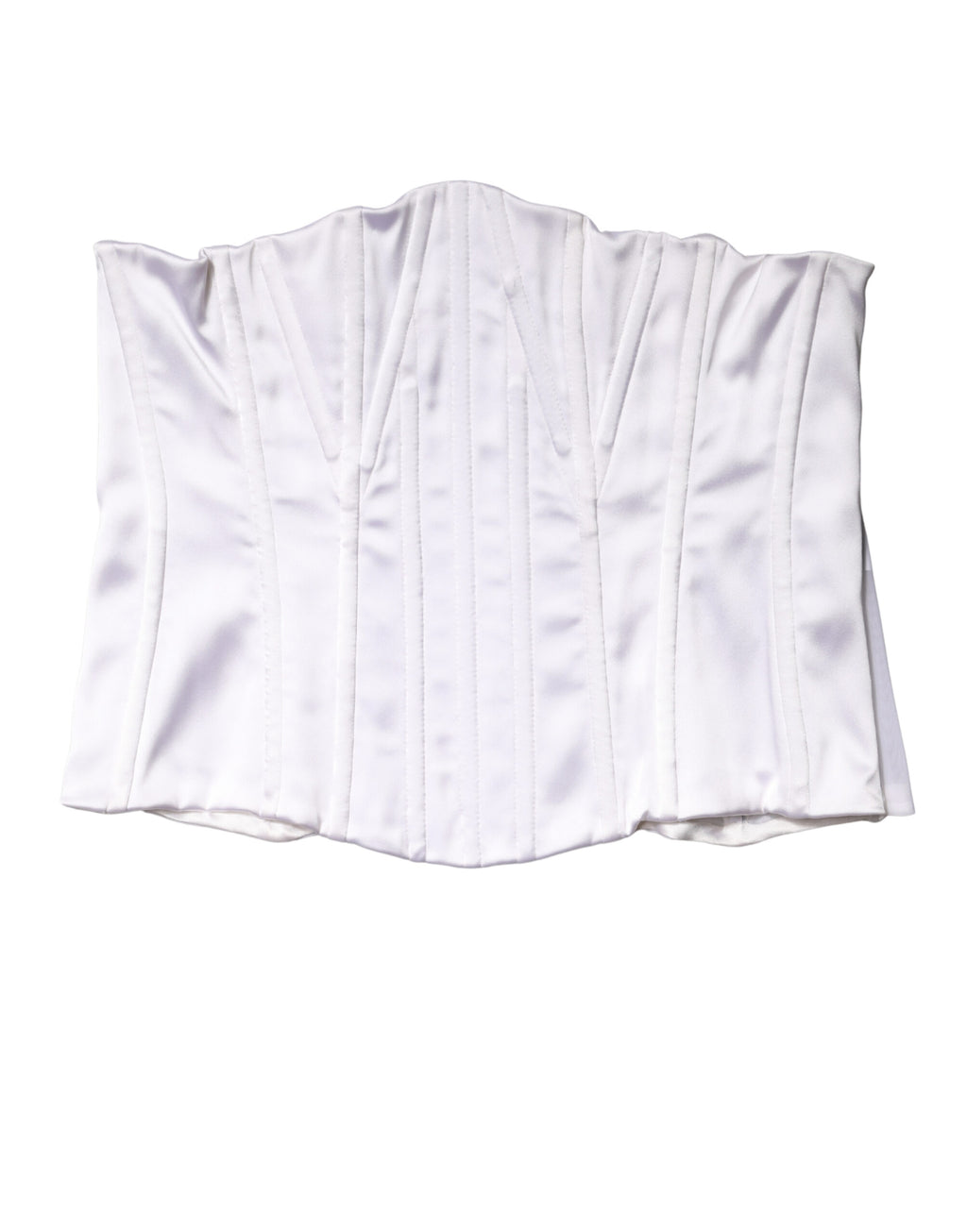 Corset bustier blanc en polyamide de Dolce & Gabbana, ceinture de taille élégante et ajustée, avec détails raffinés.
