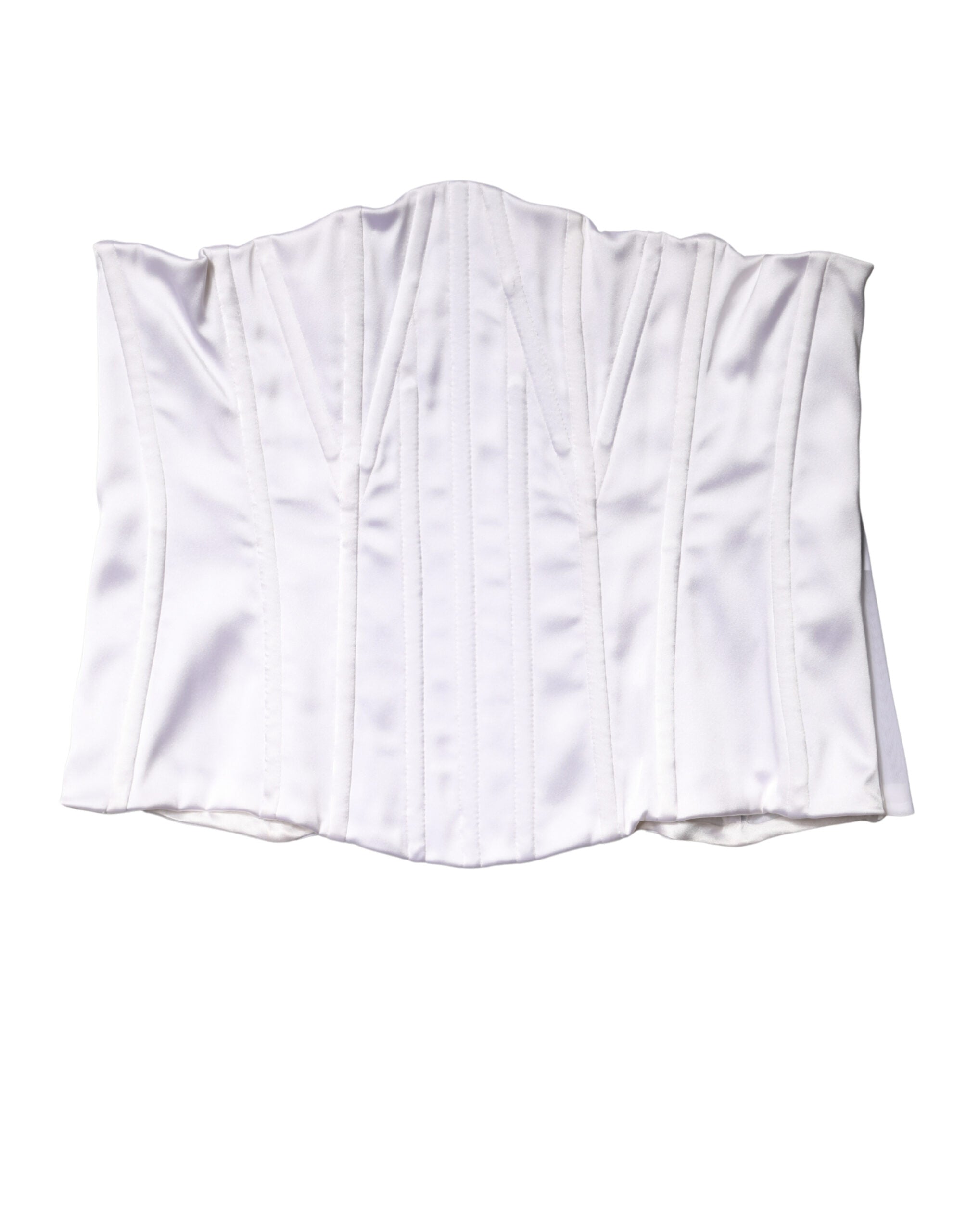 Corset bustier blanc en polyamide de Dolce & Gabbana, ceinture de taille élégante et ajustée, avec détails raffinés.