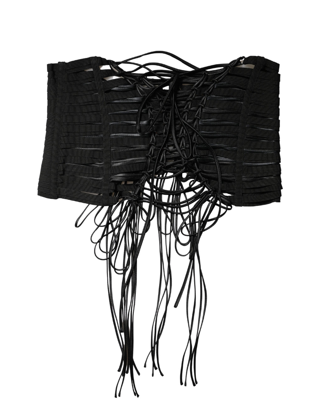 Corset noir en polyester de Dolce & Gabbana avec laçage à la taille, ajusté et élégant, pour un look sophistiqué.