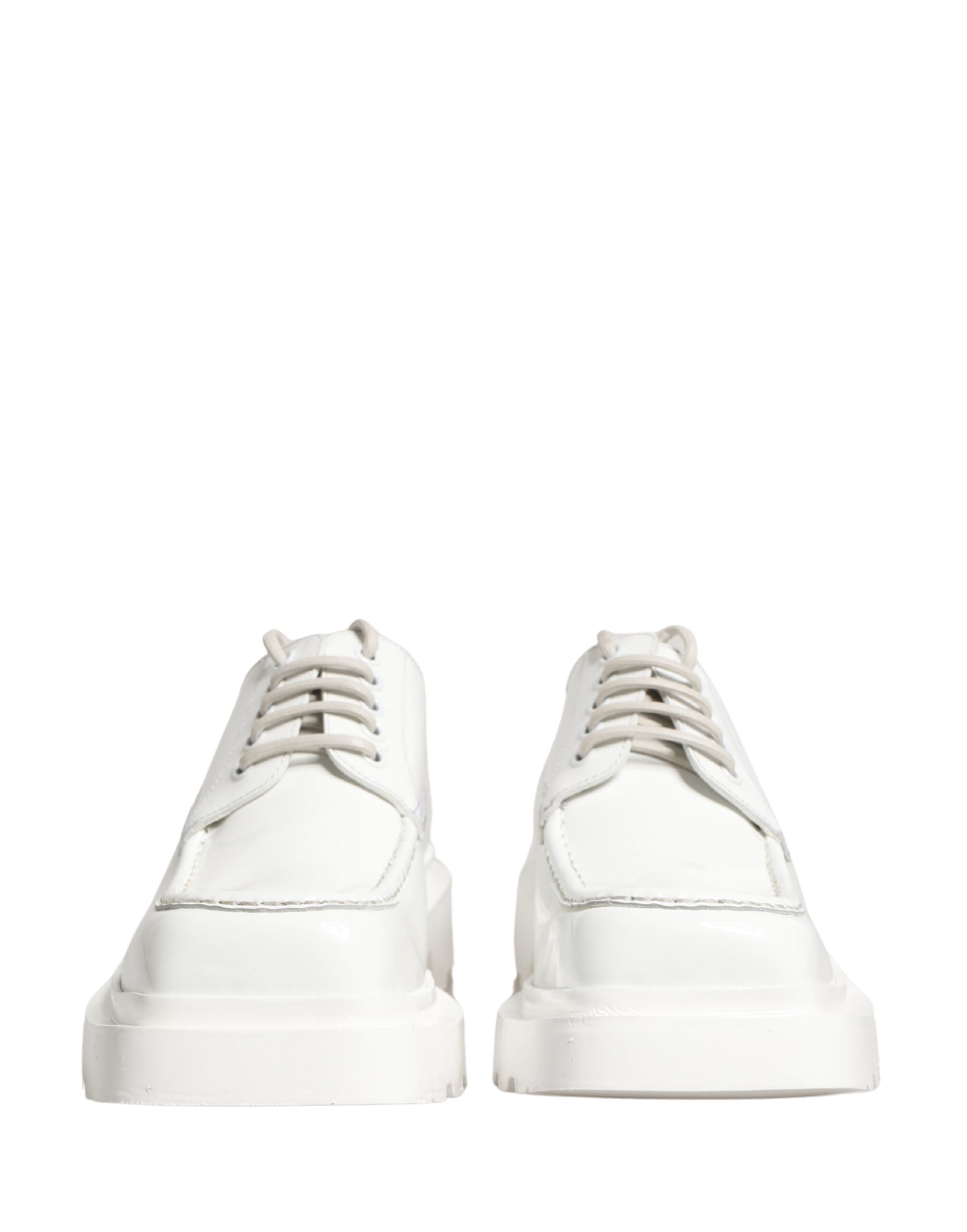 Chaussures Derby en cuir blanc à semelle épaisse de Dolce & Gabbana, style élégant et moderne pour homme.