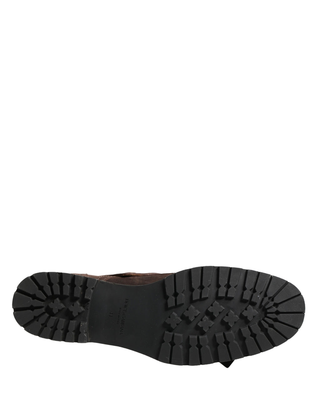 Chaussures bottines en daim marron Dolce & Gabbana avec boucle élégante et semelle en cuir, pour un style sophistiqué.