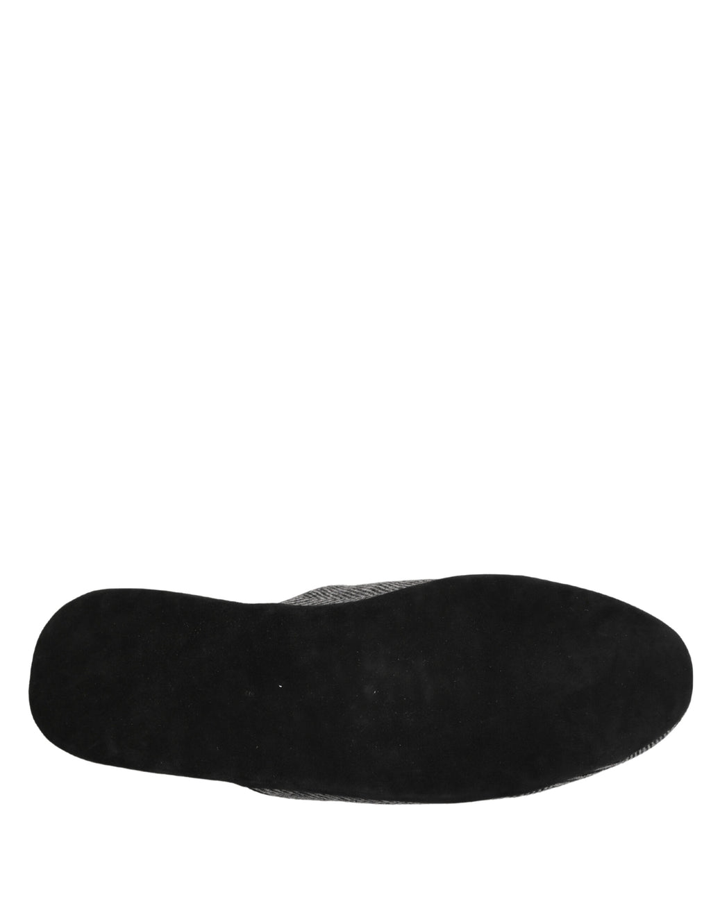 Chaussures slippers en cachemire gris à motif pied de poule rouge de Dolce & Gabbana, élégantes et confortables.