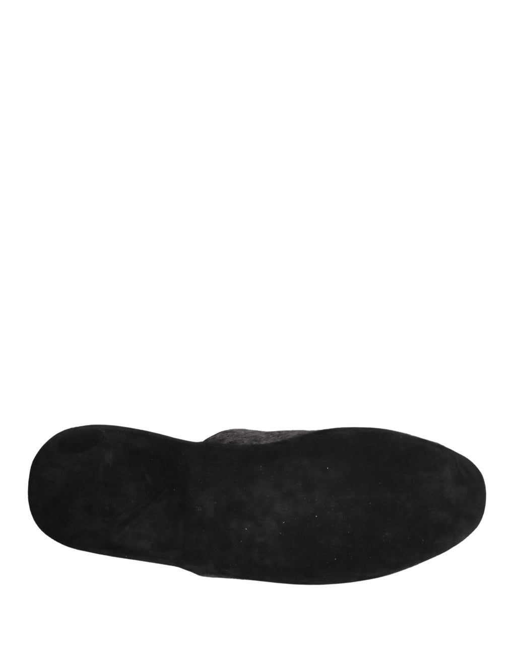 Chaussures slippers en laine gris foncé et rouge Dolce & Gabbana, confortables et élégantes, visibles en gros plan.