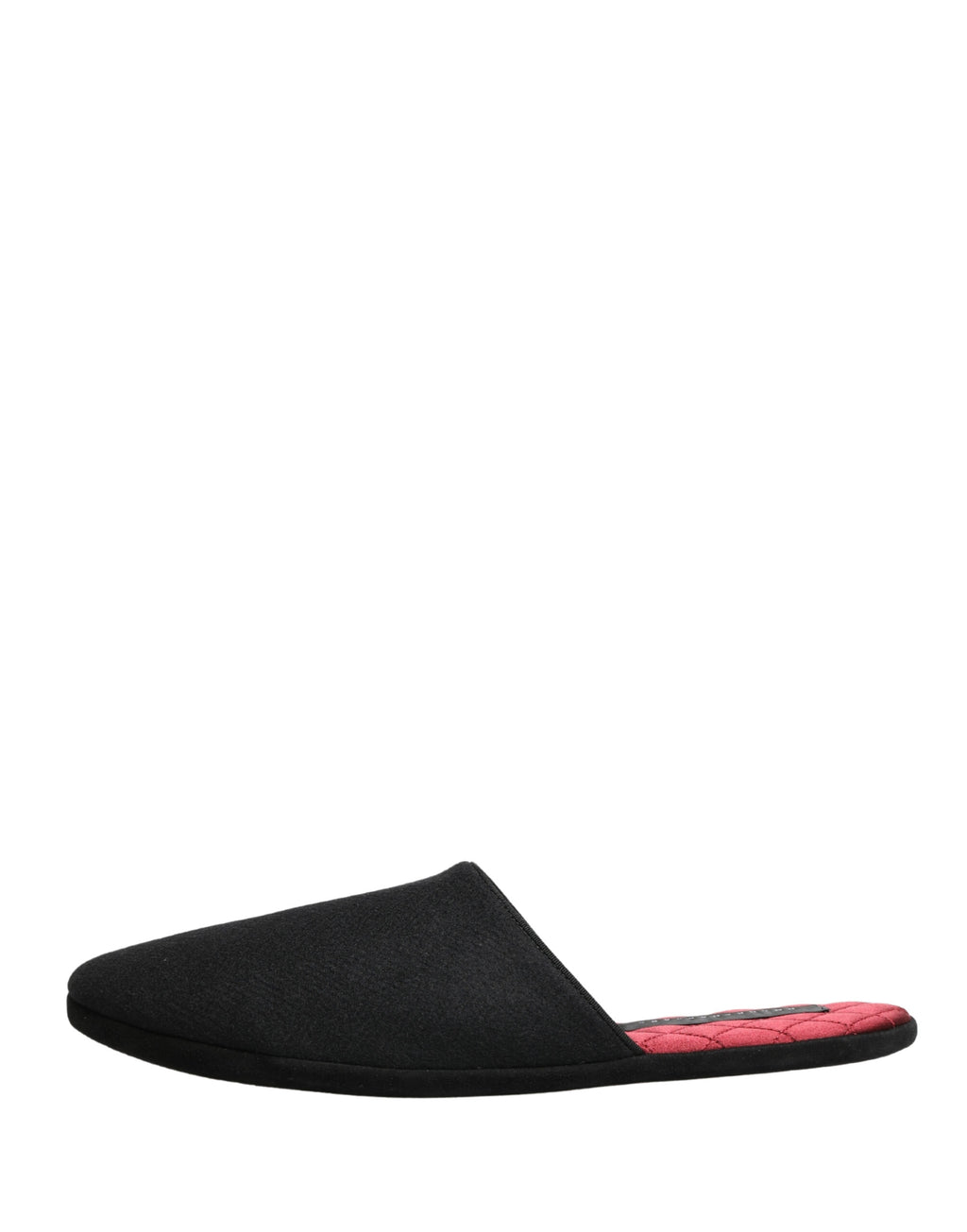 Chaussures slippers Dolce & Gabbana en laine, cachemire noir et rouge, avec motif quilté, pour homme ou femme.