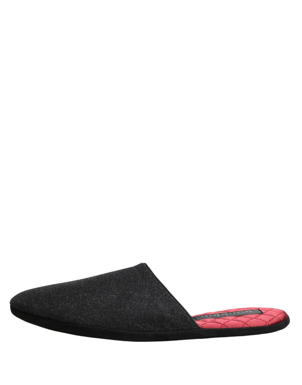 Pantoufles en laine et cachemire anthracite de Dolce & Gabbana avec doublure matelassée, chaussures confortables et élégantes.