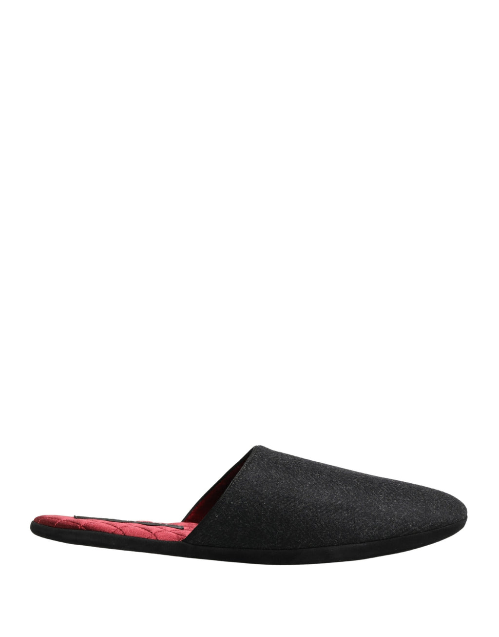 Pantoufles en laine et cachemire anthracite de Dolce & Gabbana, chaussures rembourrées et élégantes.