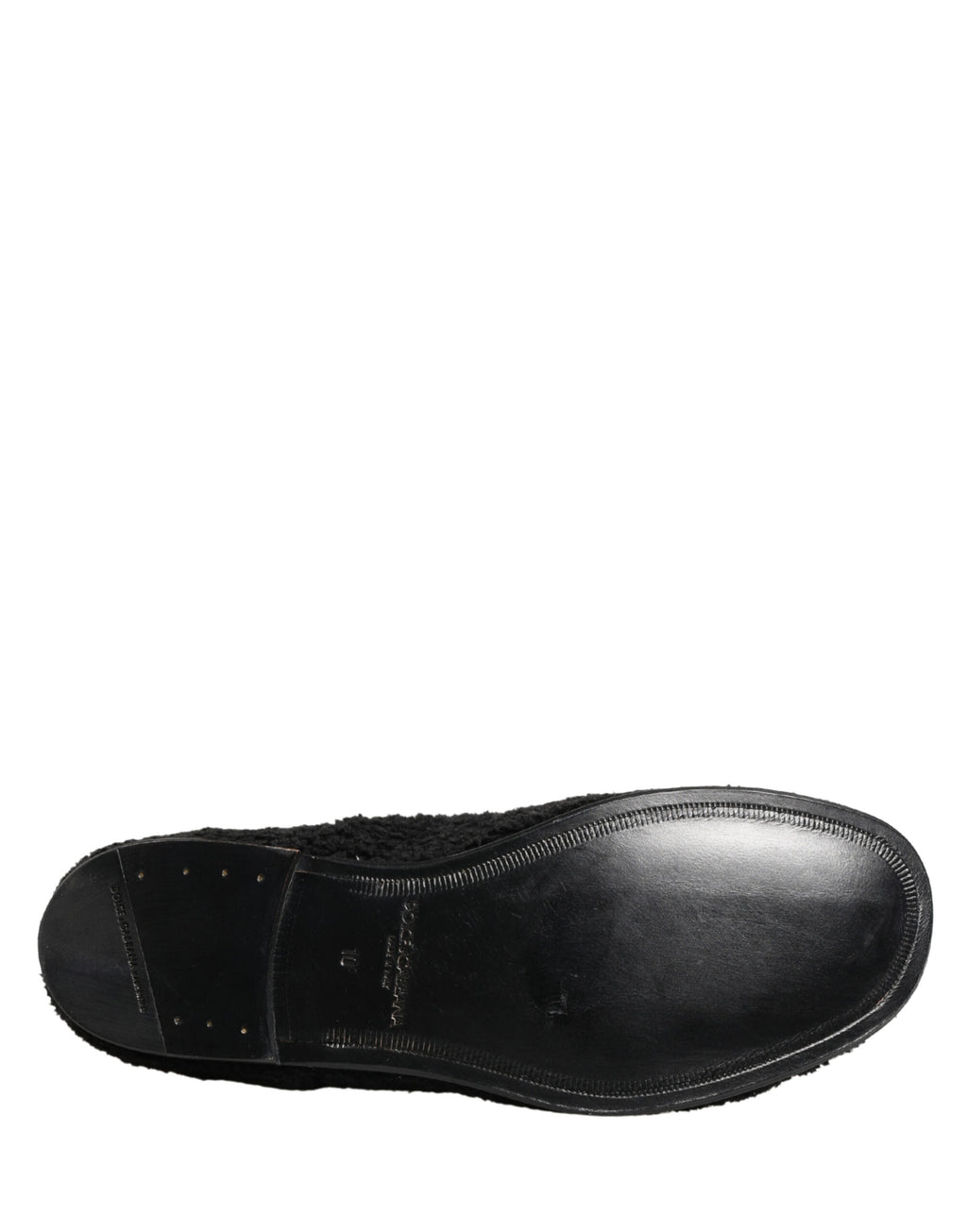 Chaussures Derby Riccio en shearling noir pour homme de Dolce & Gabbana, style élégant et sophistiqué.