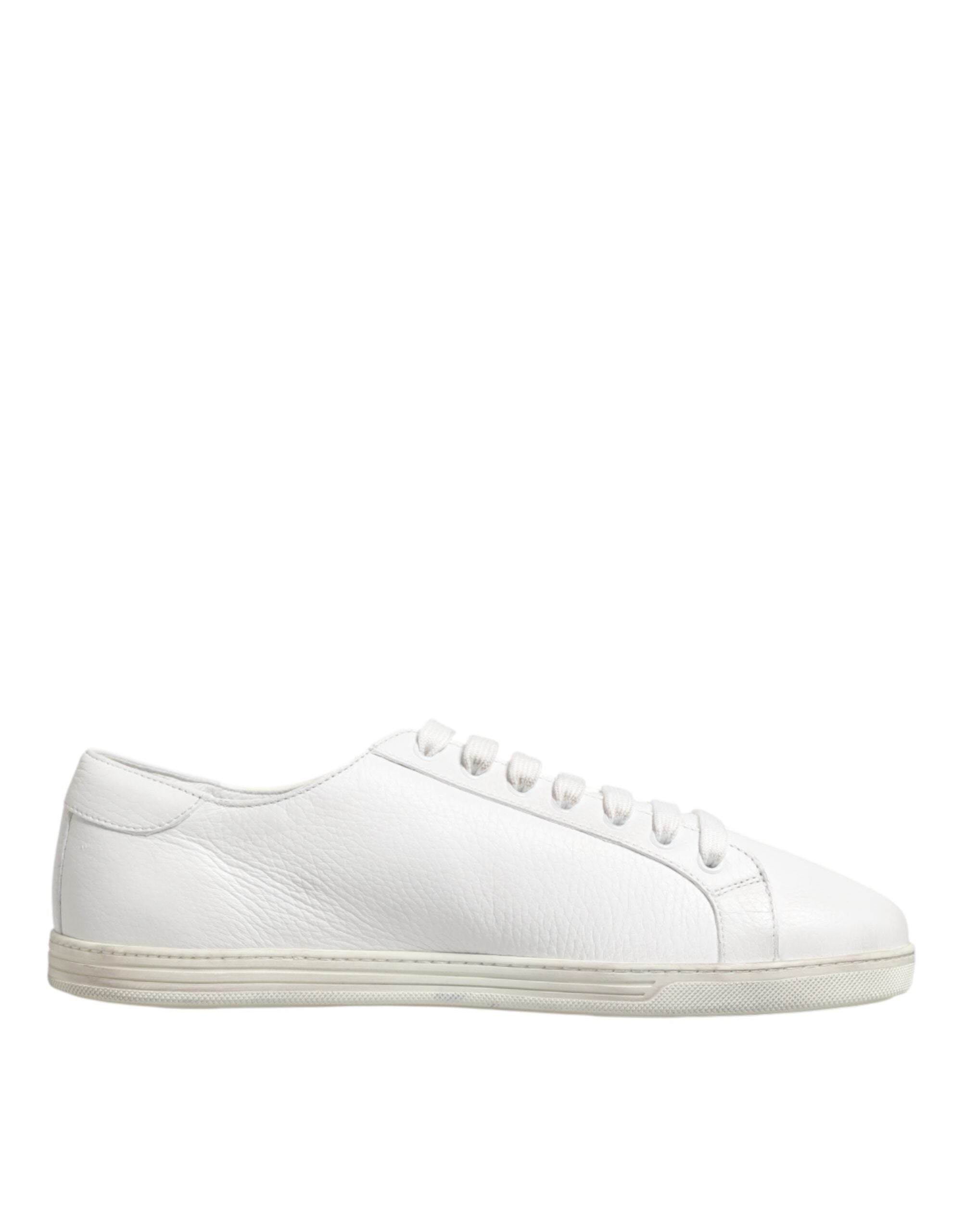 Sneakers basses en cuir blanc pour homme de Dolce & Gabbana, style élégant et moderne.