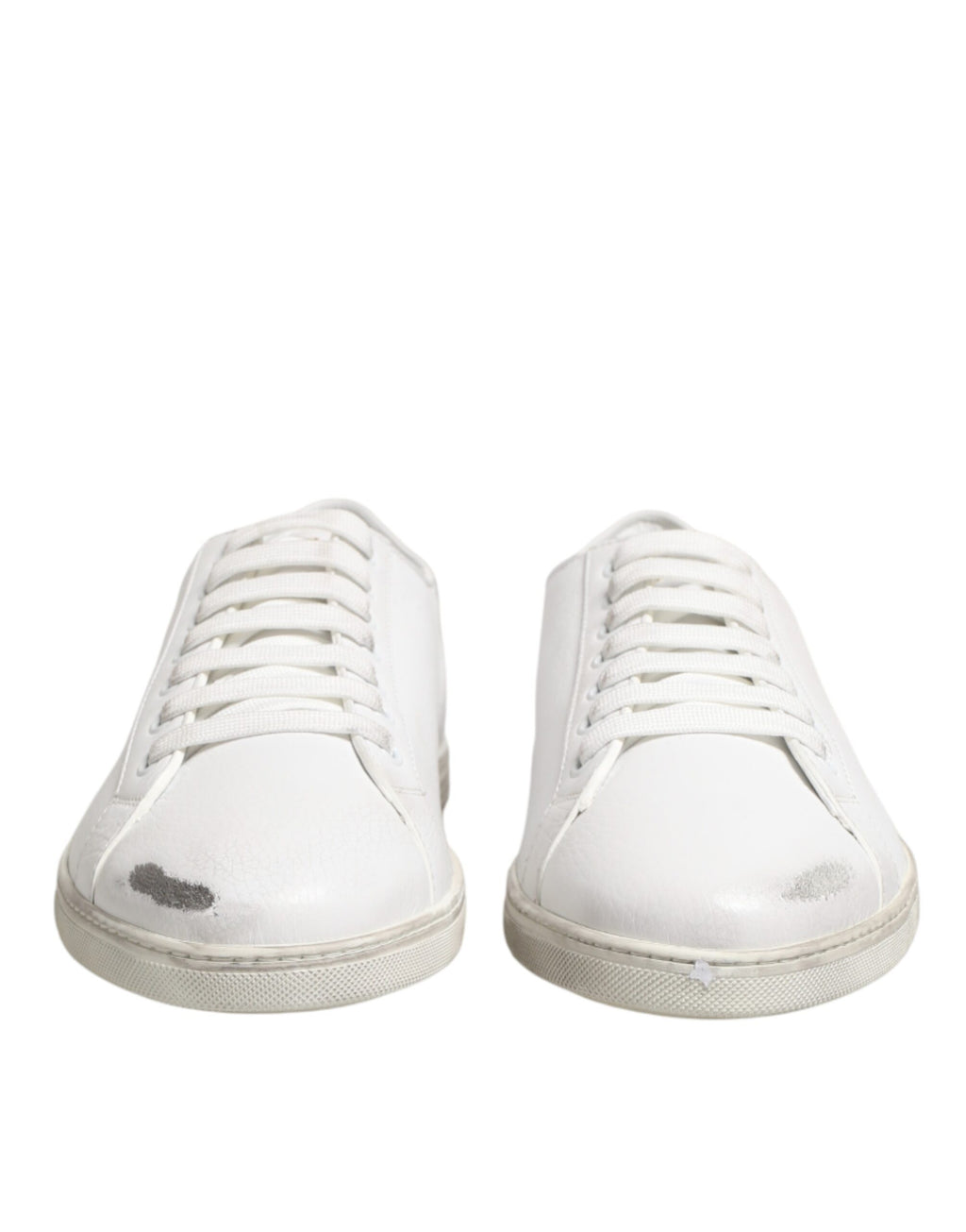 Chaussures sneakers basses blanches en cuir Bianco pour homme de Dolce & Gabbana, style élégant et confort notable