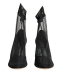 Bottes en nylon stretch noir de Dolce & Gabbana avec mesh, semelle épaisse et design élégant, chaussures à la mode pour femmes.