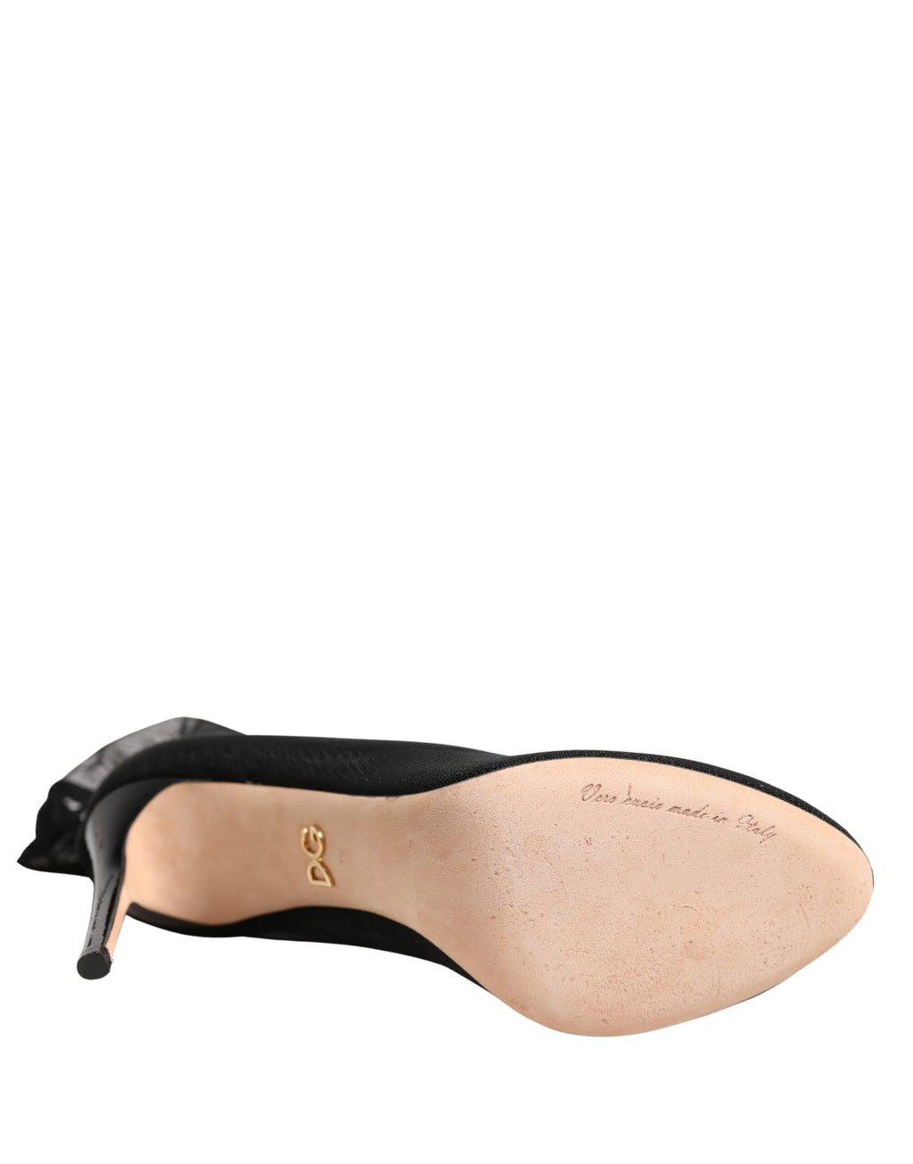 Bottes en nylon stretch noir Dolce & Gabbana avec semelle en mesh, chaussures élégantes et modernes pour femmes.