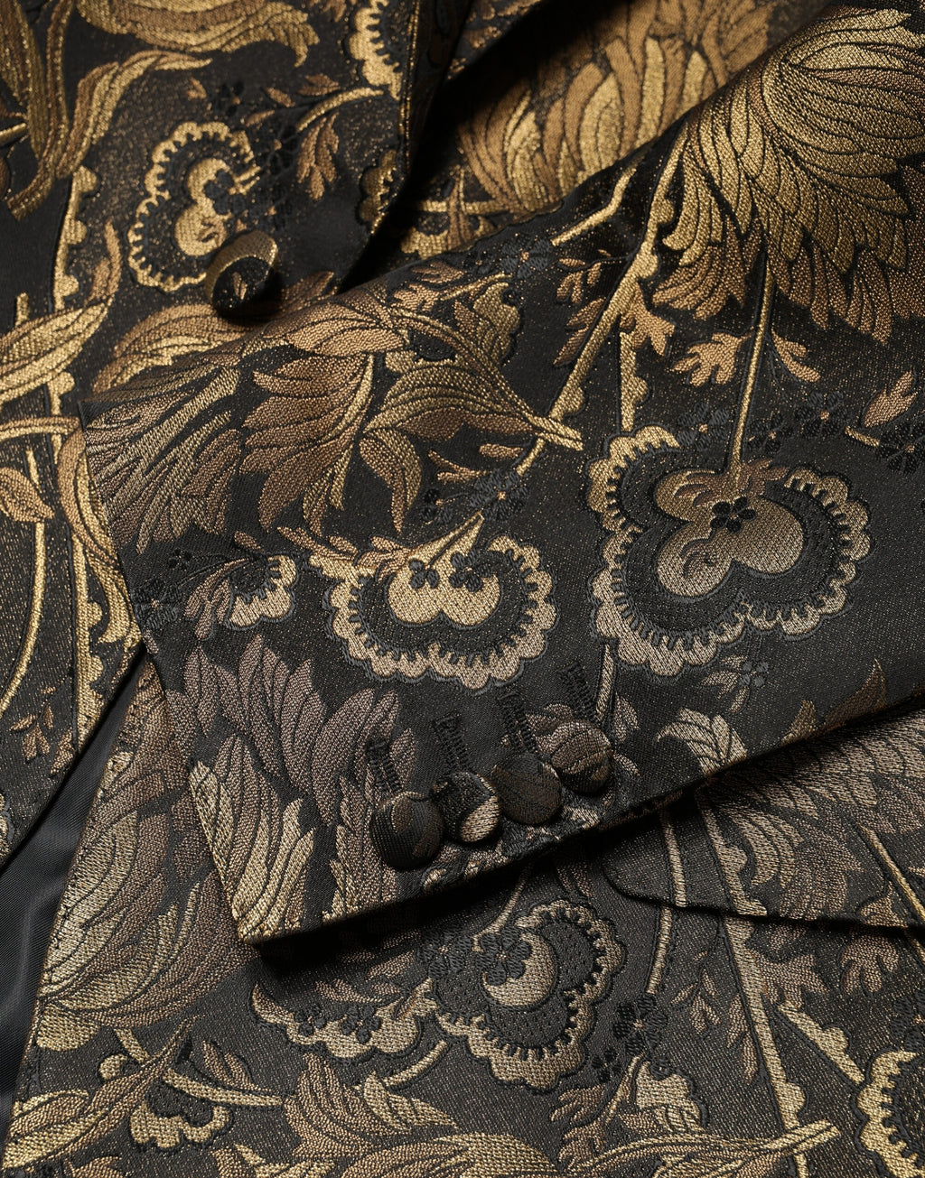 Blazer tuxedo doré en jacquard Dolce & Gabbana à un bouton, élégante veste à double boutonnage, style sophistiqué et luxe.