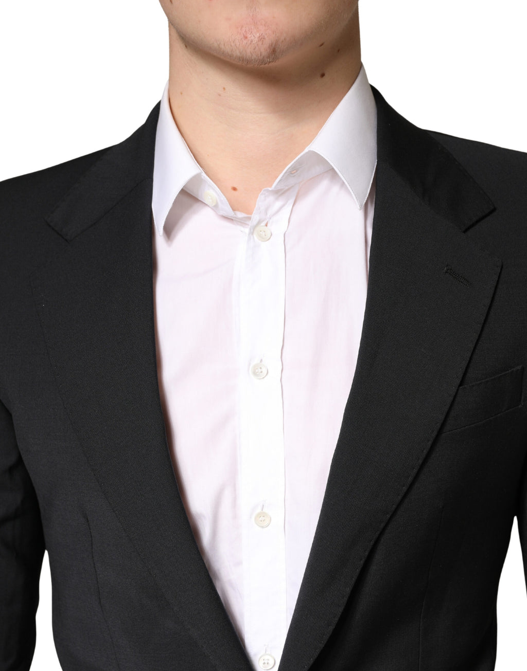 Veste de smoking noire Dolce & Gabbana MARTINI à un bouton, coupe classique, détails élégants, vue de face.