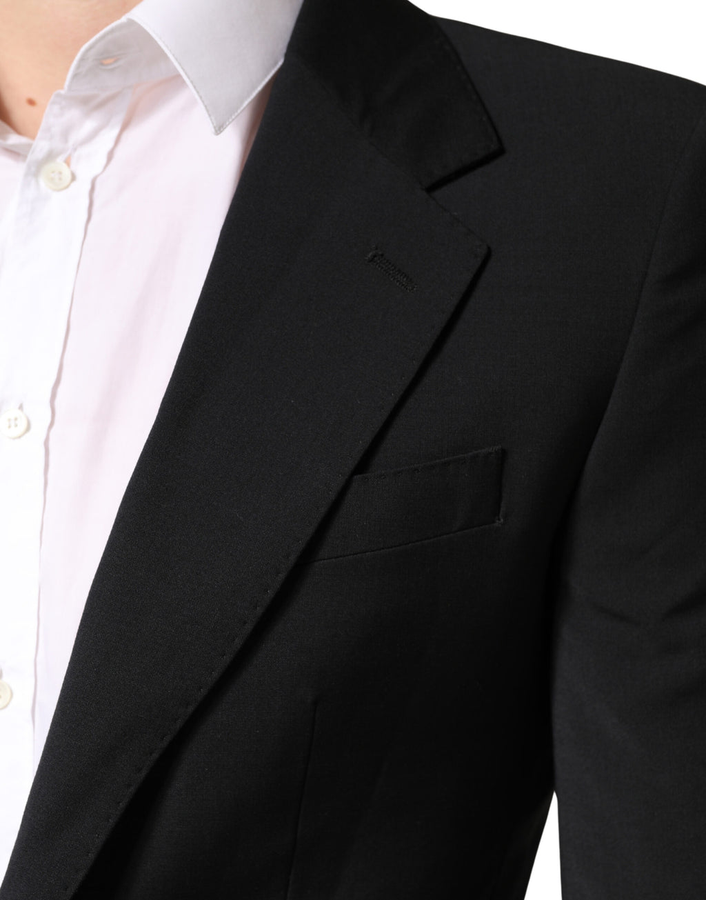 Veste de smoking noire Dolce & Gabbana MARTINI à boutonnière simple, élégante et classique, vue de face.