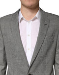 Costume homme Dolce & Gabbana gris MARTINI à double boutonnage, tailleur formel 2 pièces, vue de l'ensemble.