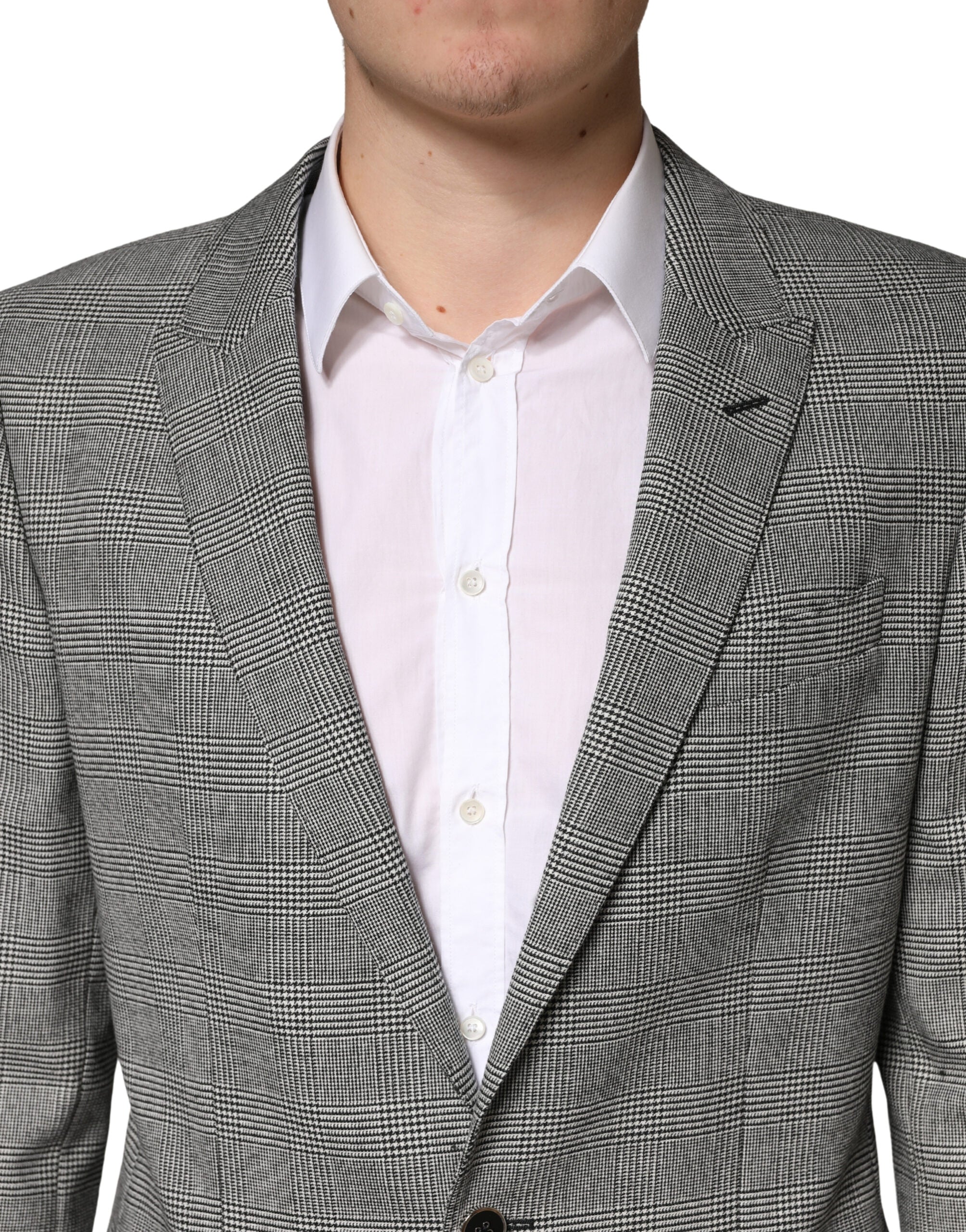Costume homme Dolce & Gabbana gris MARTINI à double boutonnage, tailleur formel 2 pièces, vue de l'ensemble.
