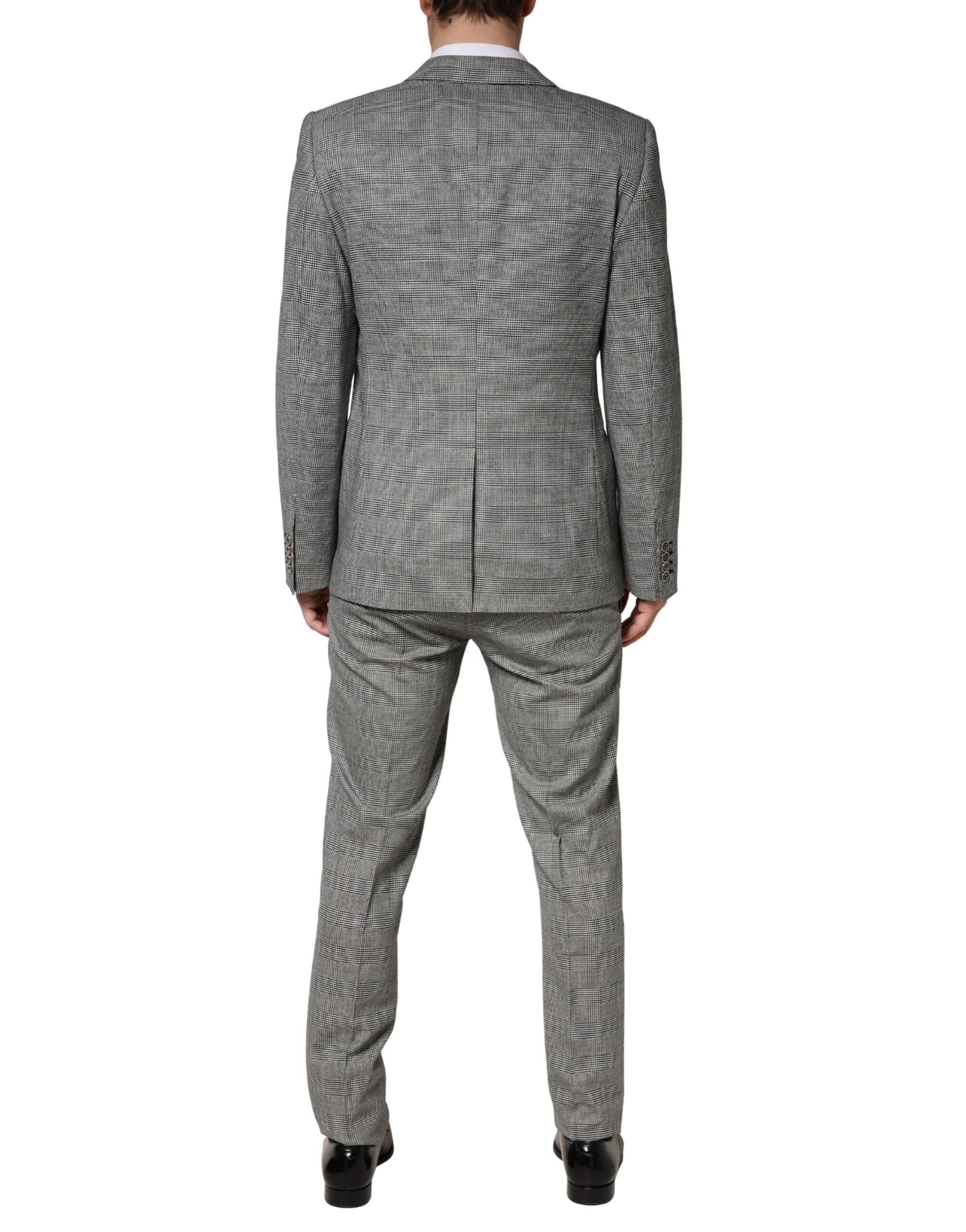 Costume homme gris Dolce & Gabbana MARTINI à deux pièces, veste à un bouton et pantalon formel, élégant et sophistiqué.
