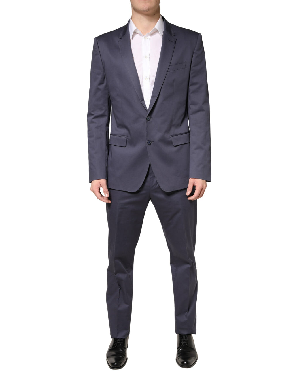 Costume bleu à deux pièces Dolce & Gabbana Martini, veste à un bouton et pantalon assorti, élégant et sophistiqué.