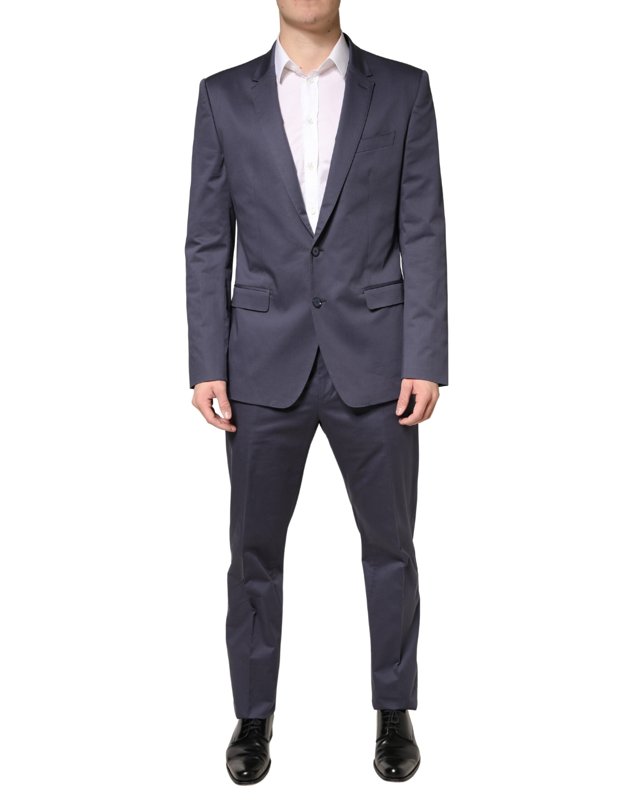 Costume bleu à deux pièces Dolce & Gabbana Martini, veste à un bouton et pantalon assorti, élégant et sophistiqué.