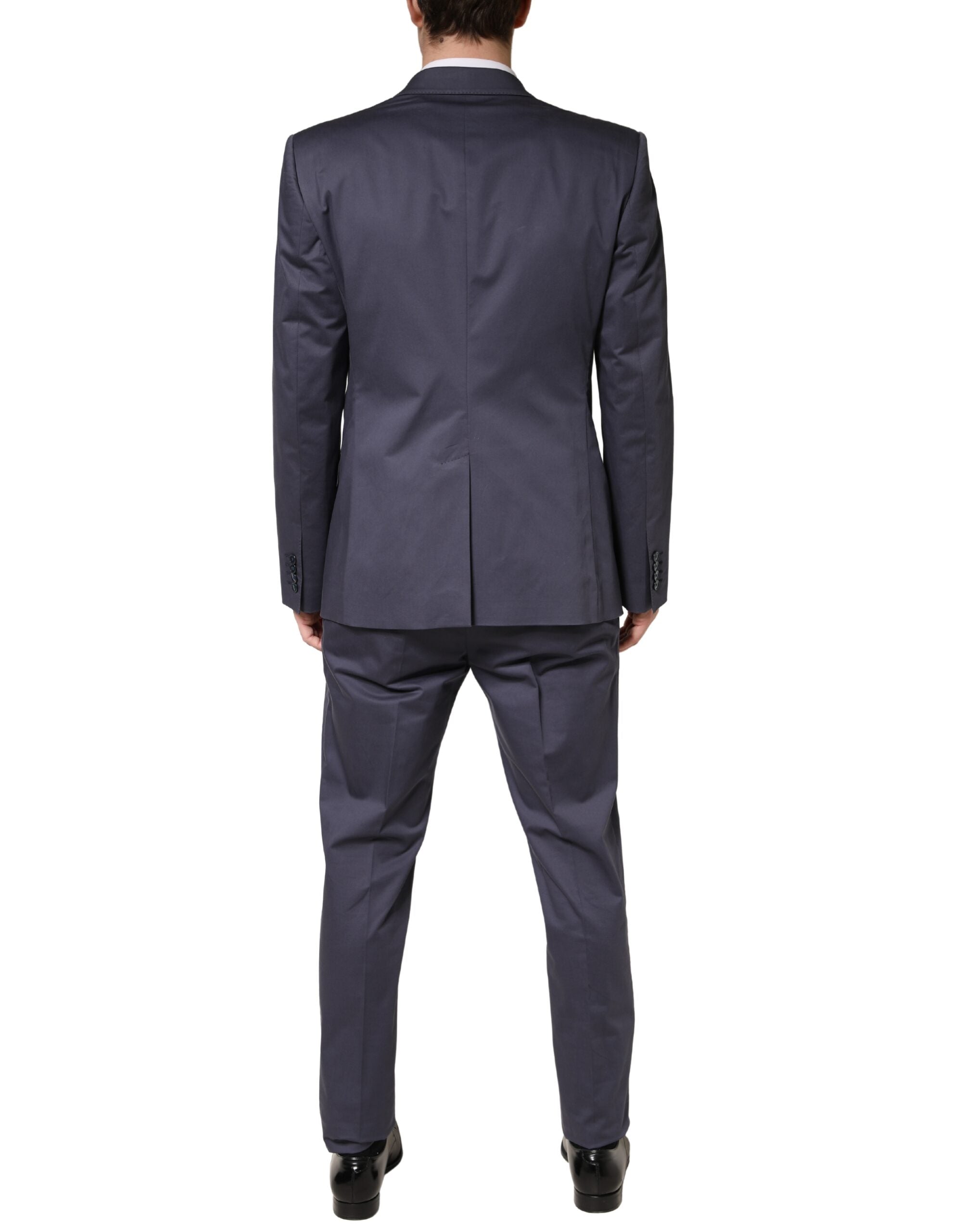Costume double boutonnage Dolce & Gabbana Martini en tissu bleu, veste et pantalon assortis, élégant et sophistiqué.