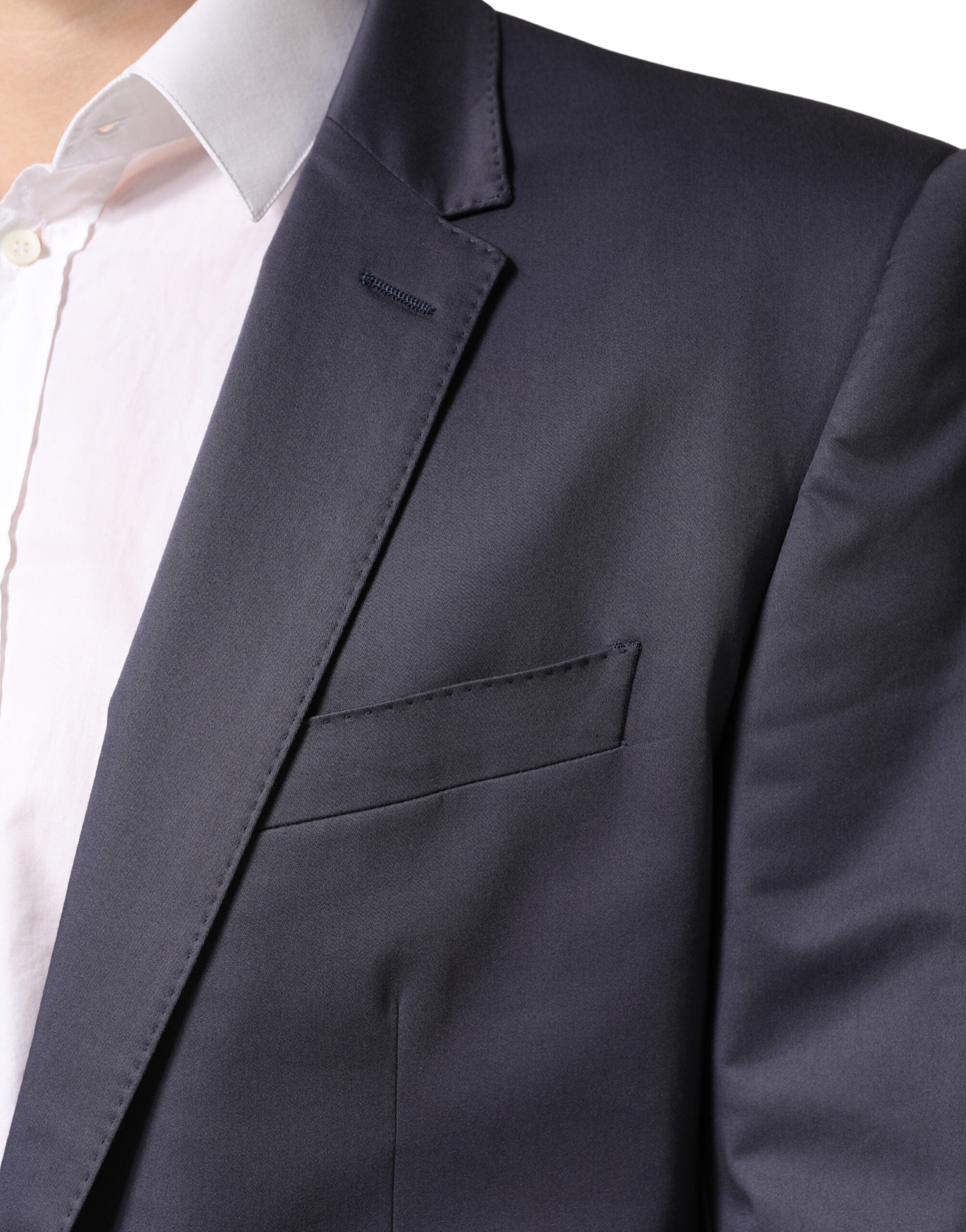 Costume deux pièces bleu Dolce & Gabbana Martini à boutonnière simple, veste et pantalon élégants pour homme
