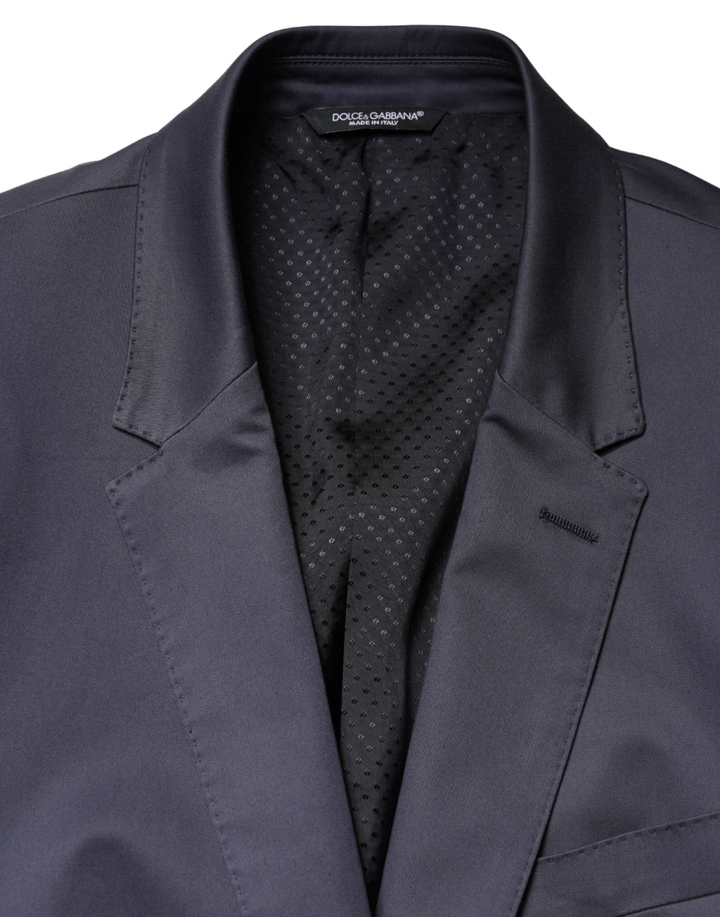 Costume homme Dolce & Gabbana bleu à deux pièces, veste à boutonnière simple et pantalon assorti, pour une allure élégante.