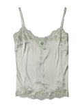 Haut de lingerie en dentelle florale Dolce & Gabbana Light Green, détail délicat et design élégant visible sur l'image.