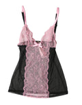 Haut de lingerie noir et rose avec dentelle florale Roberto Cavalli, top élégant et féminin en tissu délicat.