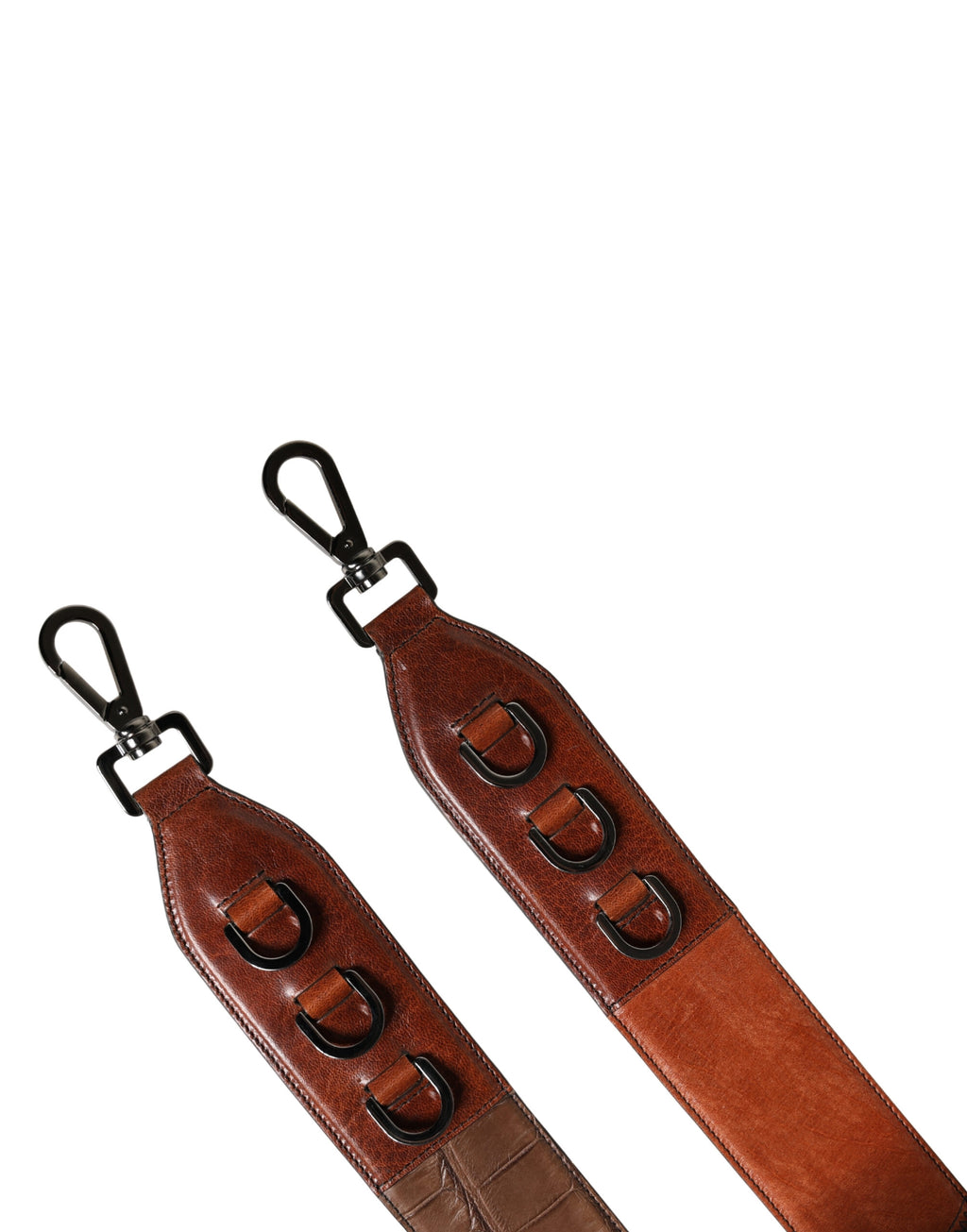 Sangle d'épaule en velours et cuir pour sac Dolce & Gabbana, accessoire marron avec logo Dolce & Gabbana visible