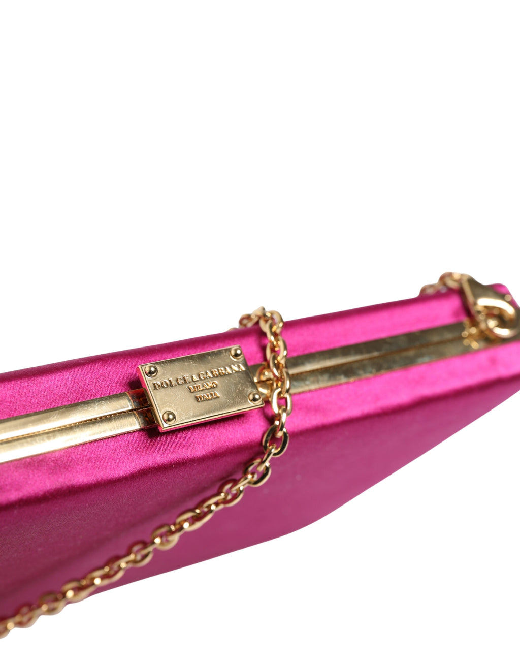 Pochette en coton rose Dolce & Gabbana pour soirée, sac à bandoulière pour femme, élégante et tendance.